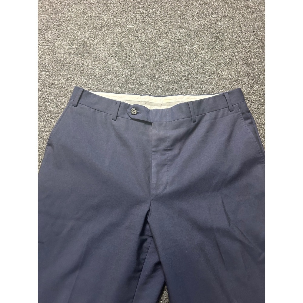 Canali Dress Pants Navy Blue Womens 7R Wool Flat Front 31x31 Corp Core Business - Picture 10 of 12
